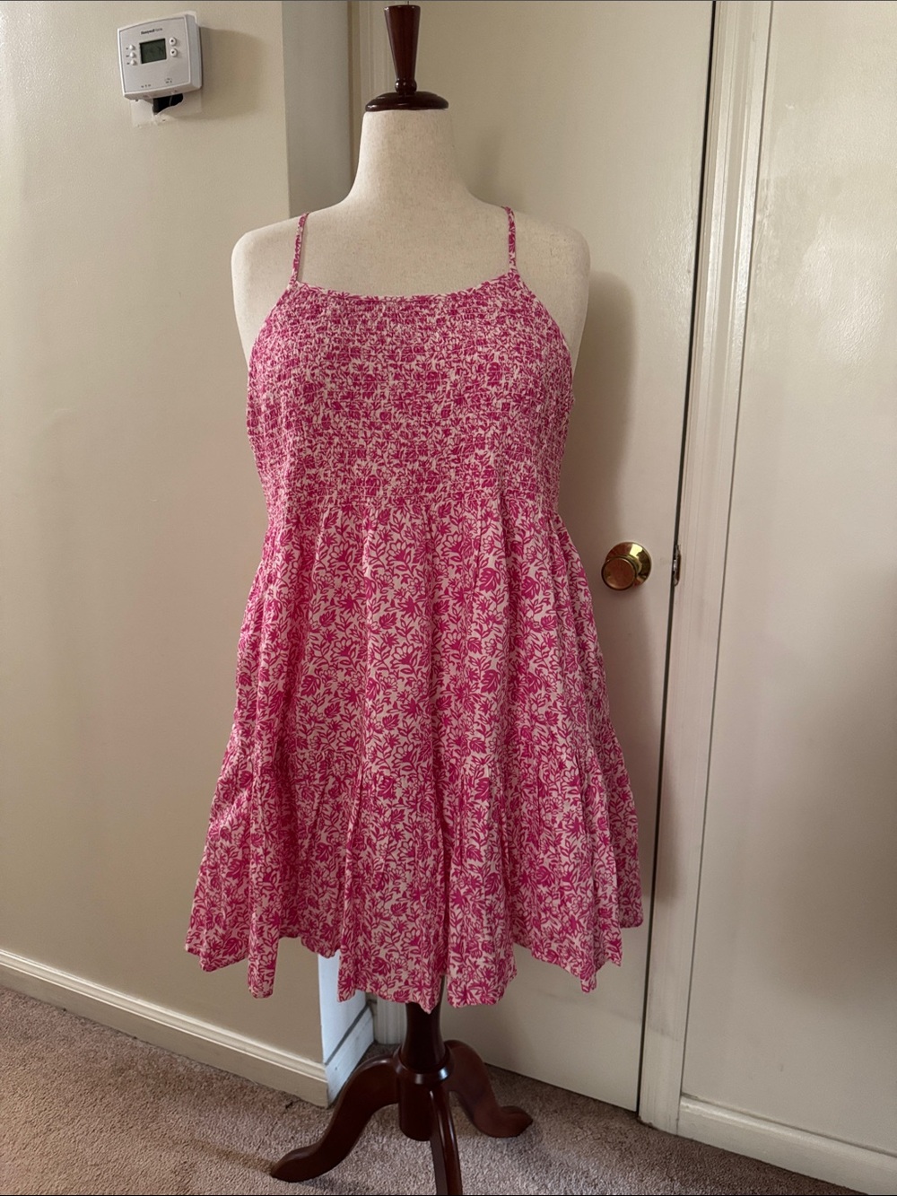 GAP Pink Floral Smocked Tiered Sundress